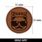 Bueno Cat Sunglasses Spanish Teacher Class School Round Iron-On Engraved Faux Leather Patch Applique - 2.5 Inch